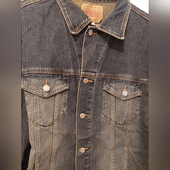 Guess Men's XL Button Up Stonewash Jean  Jacket - Picture 16 of 16